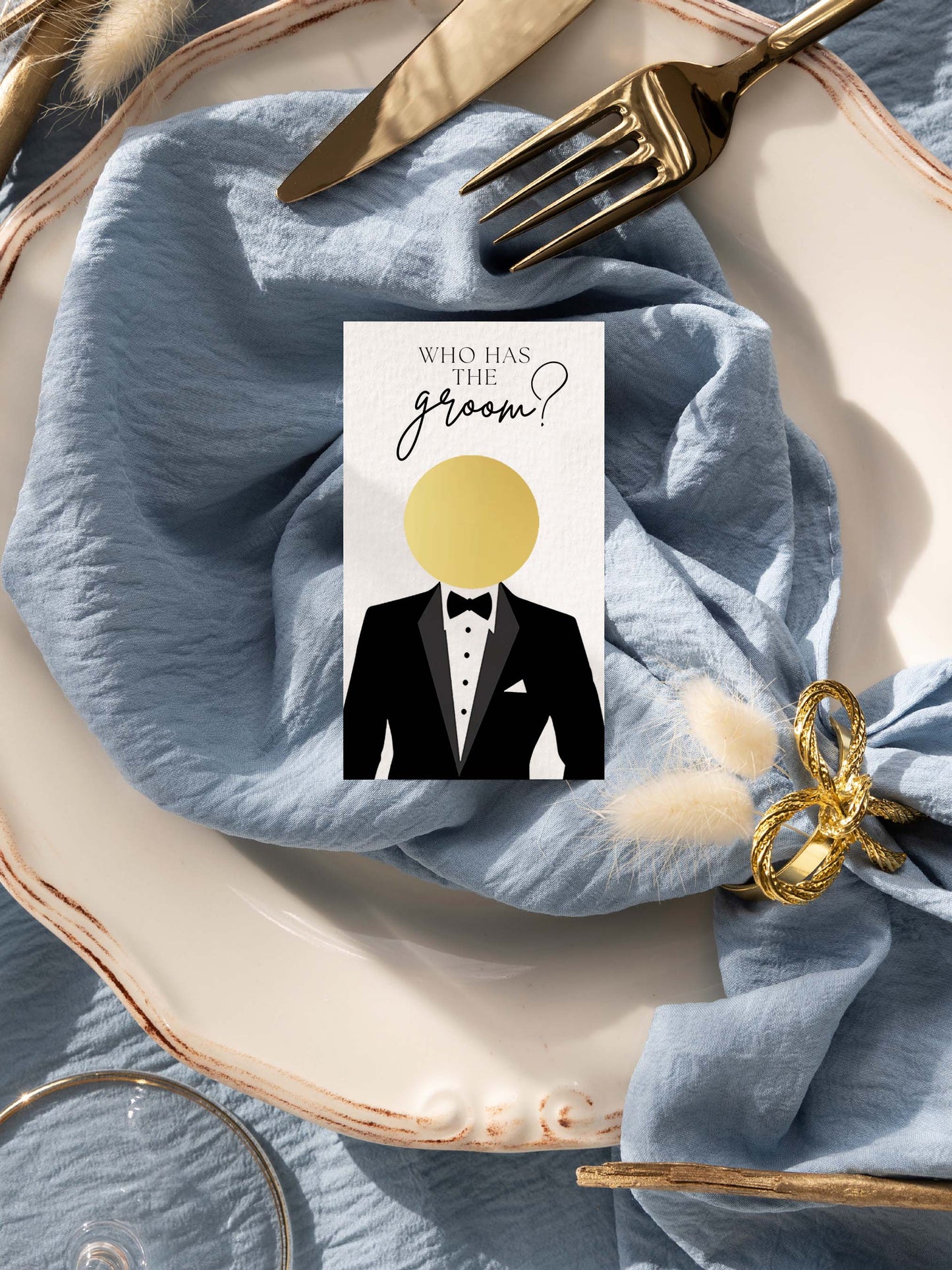 Who Has the Groom scratch off bridal shower game cards – fun printed wedding party game