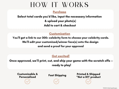 Baby shower games Who Has the Dad scratch off printed cards, how it works 