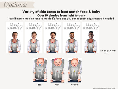 Baby shower games Who Has the Dad scratch off printed cards, options